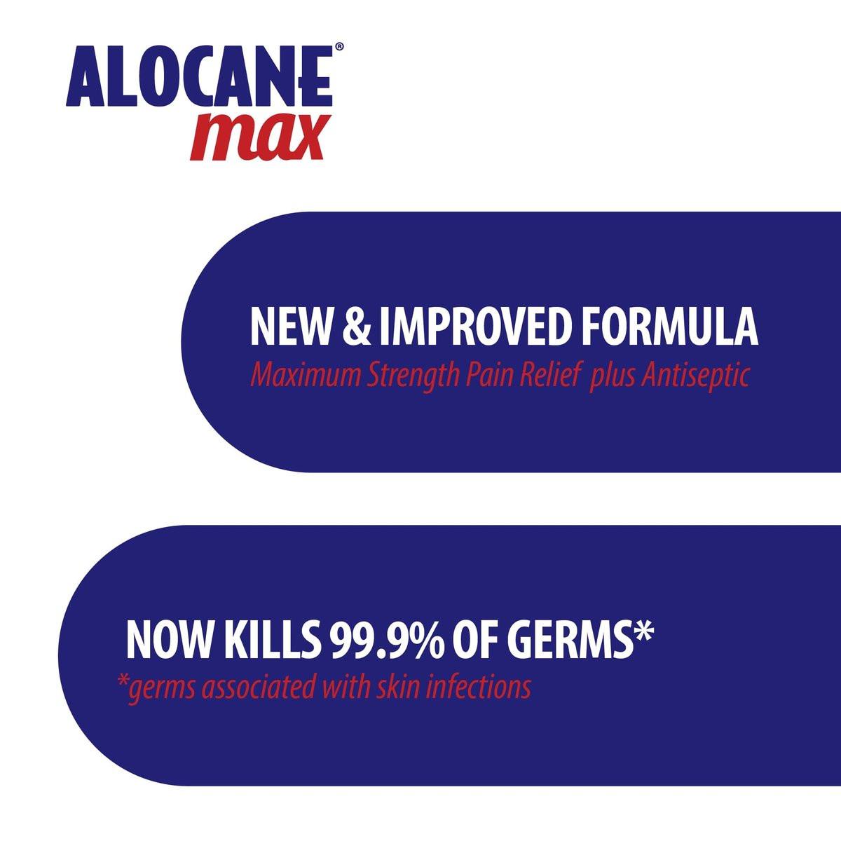 ALOCANE Max Maximum Strength Notfall-Brandgel mit Lidocain und Antiseptikum, 4% Lidocain, schnelle Schmerz- und Juckreizlinderung, Sonnenbrandlinderung, Schnitte, Schürfwunden, Erste-Hilfe-Brandversorgung, 118 ml