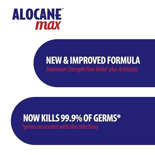 ALOCANE Max Maximum Strength Notfall-Brandgel mit Lidocain und Antiseptikum, 4% Lidocain, schnelle Schmerz- und Juckreizlinderung, Sonnenbrandlinderung, Schnitte, Schürfwunden, Erste-Hilfe-Brandversorgung, 118 ml