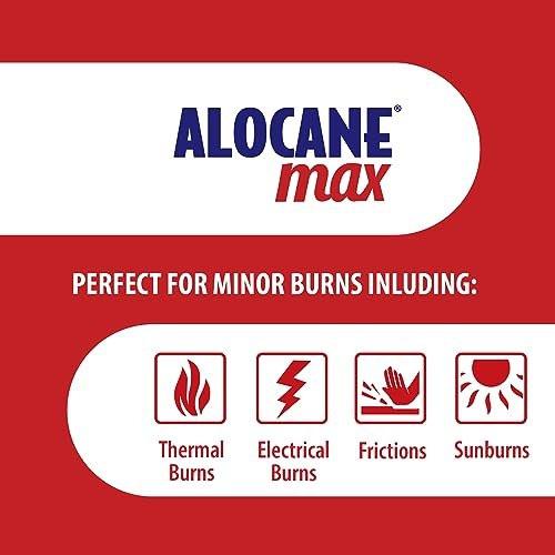 ALOCANE Max Maximum Strength Notfall-Brandgel mit Lidocain und Antiseptikum, 4% Lidocain, schnelle Schmerz- und Juckreizlinderung, Sonnenbrandlinderung, Schnitte, Schürfwunden, Erste-Hilfe-Brandversorgung, 118 ml