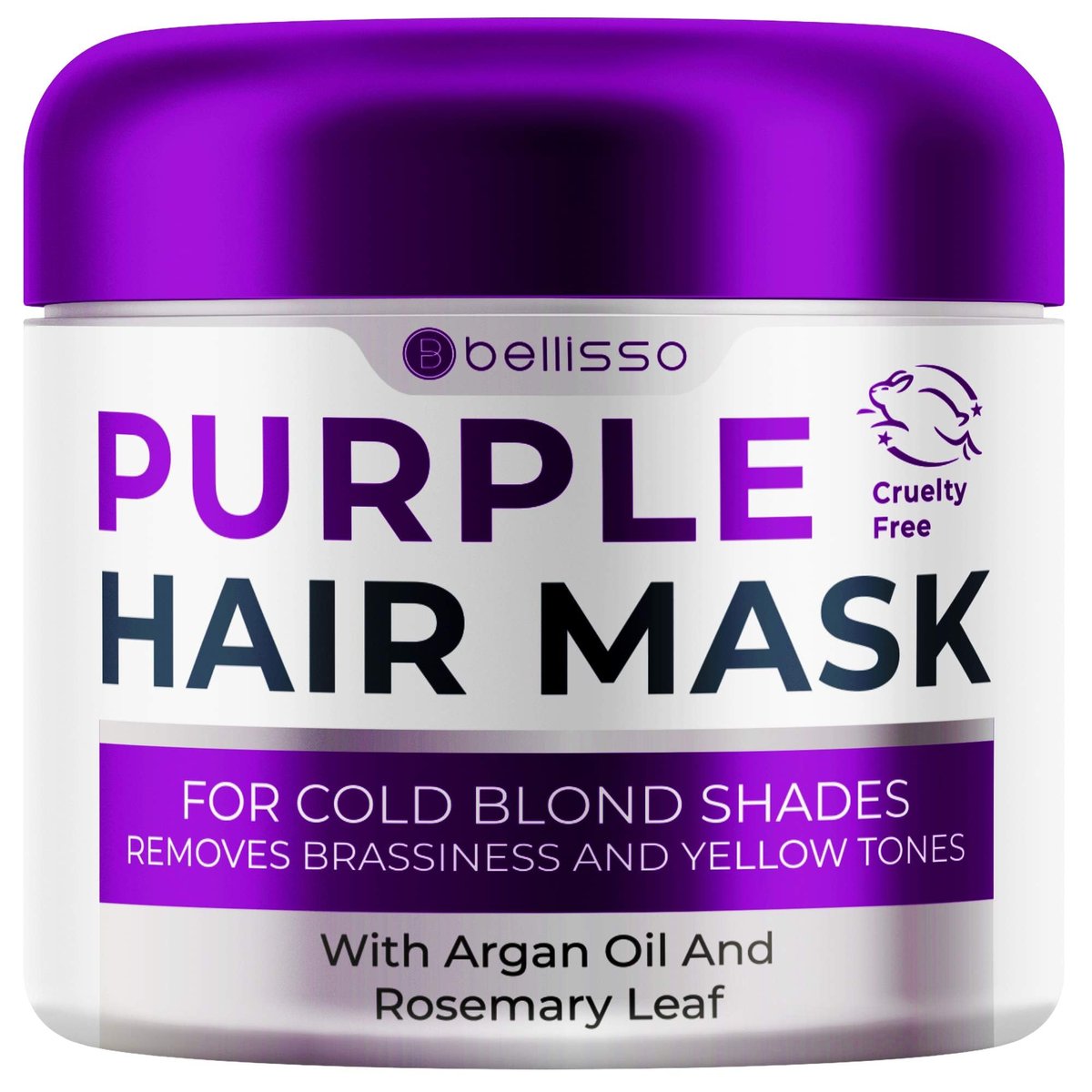 BELLISSO Purple Hair Mask - Tiefenpflege & Lila-Toner für blondes, brünettes Haar - Feuchtigkeitsspendende Reparatur nach dem Bleichen für geschädigtes und trockenes Haar - 250 ml