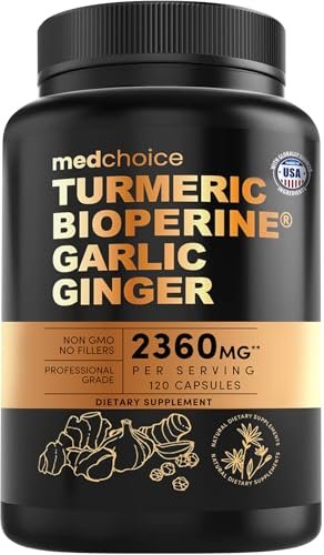 4-in-1 Kurkuma Gelenkunterstützung mit Knoblauch und BioPerin – 2360 mg hochpotente Kräutermischung für Beweglichkeit, tägliche Flexibilität, Verdauungskomfort und aktives Altern (120 Kapseln)