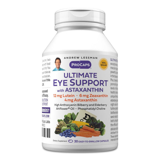 Andrew Lessman Ultimative Augenunterstützung mit Astaxanthin 30 Softgels - 12 mg Lutein, 6 mg Zeaxanthin, 4 mg Astaxanthin, Heidelbeere. Wichtige Nährstoffe zur Unterstützung der Augengesundheit, Förderung einer gesunden Sehkraft. Ohne Zusätze