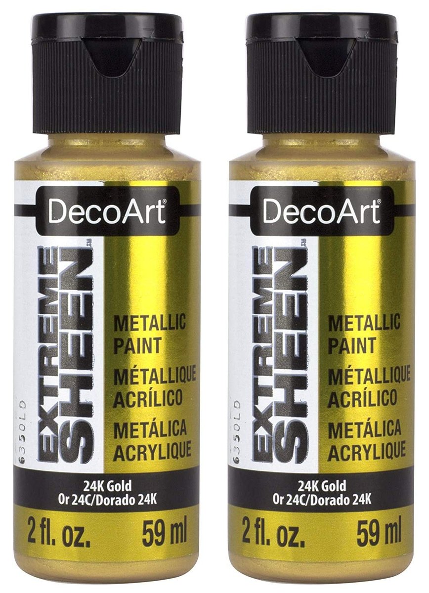 DecoArt 24K Gold Extreme Sheen Paint, 2 x 56,7 g – Hochglänzende Goldfarbe für Kunst & Handwerk