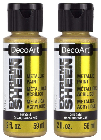 DecoArt 24K Gold Extreme Sheen Paint, 2 x 56,7 g – Hochglänzende Goldfarbe für Kunst & Handwerk
