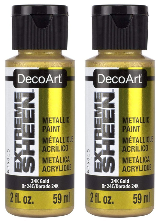 DecoArt 24K Gold Extreme Sheen Paint, 2 x 56,7 g – Hochglänzende Goldfarbe für Kunst & Handwerk