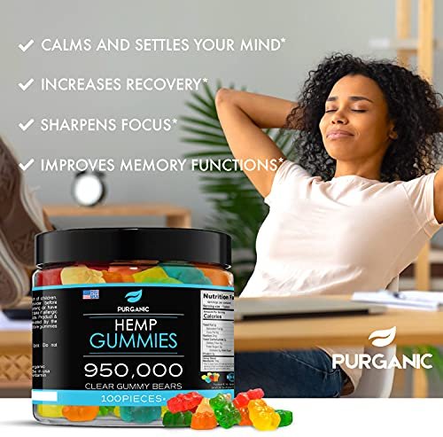 Purganic Hanf-Gummis – Unterstützt Schlaf, Ruhe und Entspannung - Hochdosiert und natürlich mit fruchtigen Aromen - Hergestellt in den USA – 100 Stück