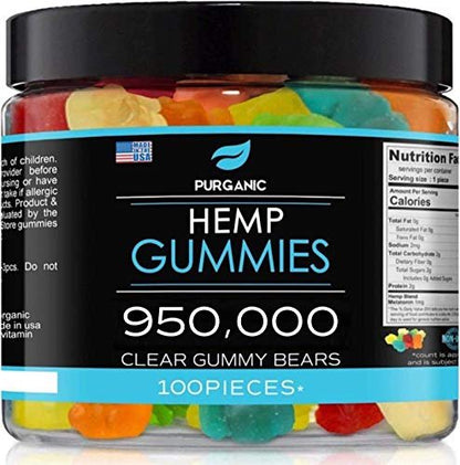 Purganic Hanf-Gummis – Unterstützt Schlaf, Ruhe und Entspannung - Hochdosiert und natürlich mit fruchtigen Aromen - Hergestellt in den USA – 100 Stück