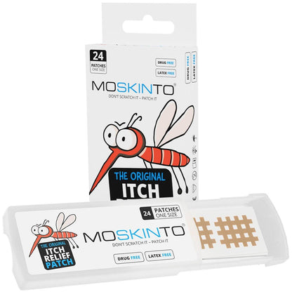 Moskinto Original Mückenstich-Pflaster gegen Juckreiz für Kinder & Erwachsene – 24 Stück, Anti-Juckreiz, Schwellungslinderung, Saugwerkzeug-Alternative