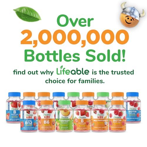 Lifeable Kids Multivitamin Gummies – Leckere Multivitamine für Kinder mit Vitamin A, C, D, E, B6, B12, Zink, Biotin, Folsäure, Jod, Niacin – Für die allgemeine Gesundheit – 90 Gummibärchen