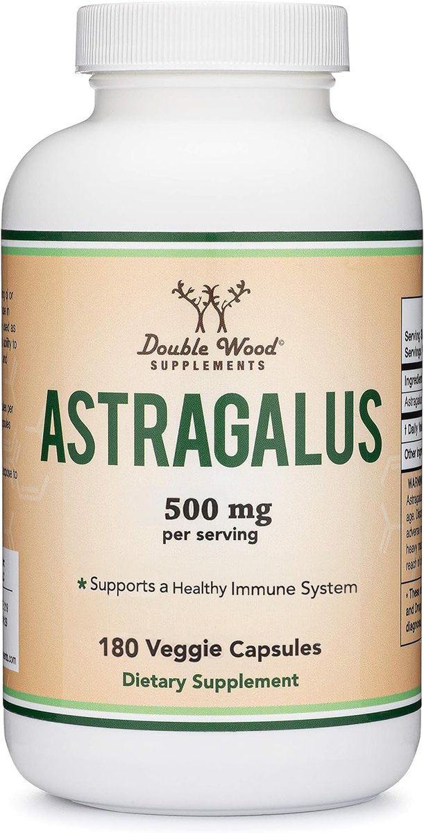 Double Wood Supplements Astragalus 500mg 180 Kapseln – Reich an Flavonoiden und Polysacchariden – Nicht-GVO, glutenfrei, drittgetestet