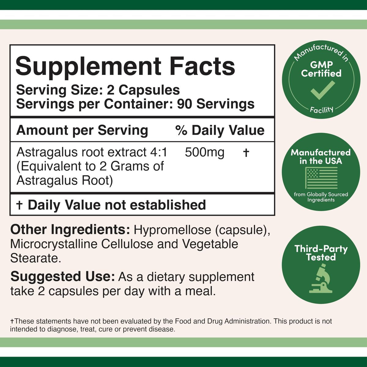 Double Wood Supplements Astragalus 500mg 180 Kapseln – Reich an Flavonoiden und Polysacchariden – Nicht-GVO, glutenfrei, drittgetestet
