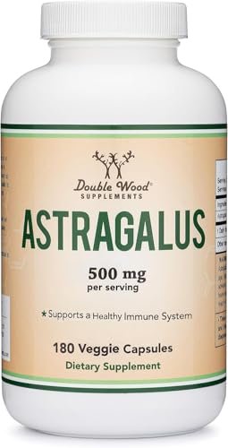 Double Wood Supplements Astragalus 500mg 180 Kapseln – Reich an Flavonoiden und Polysacchariden – Nicht-GVO, glutenfrei, drittgetestet