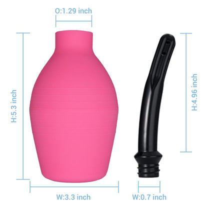 TopQuaFocus 10oz Silikon Einlaufbirne für Männer und Frauen – Darmreinigung, weicher Anal- und Vaginal-Dusche-Aufsatz, 4,8 Zoll (Rot)