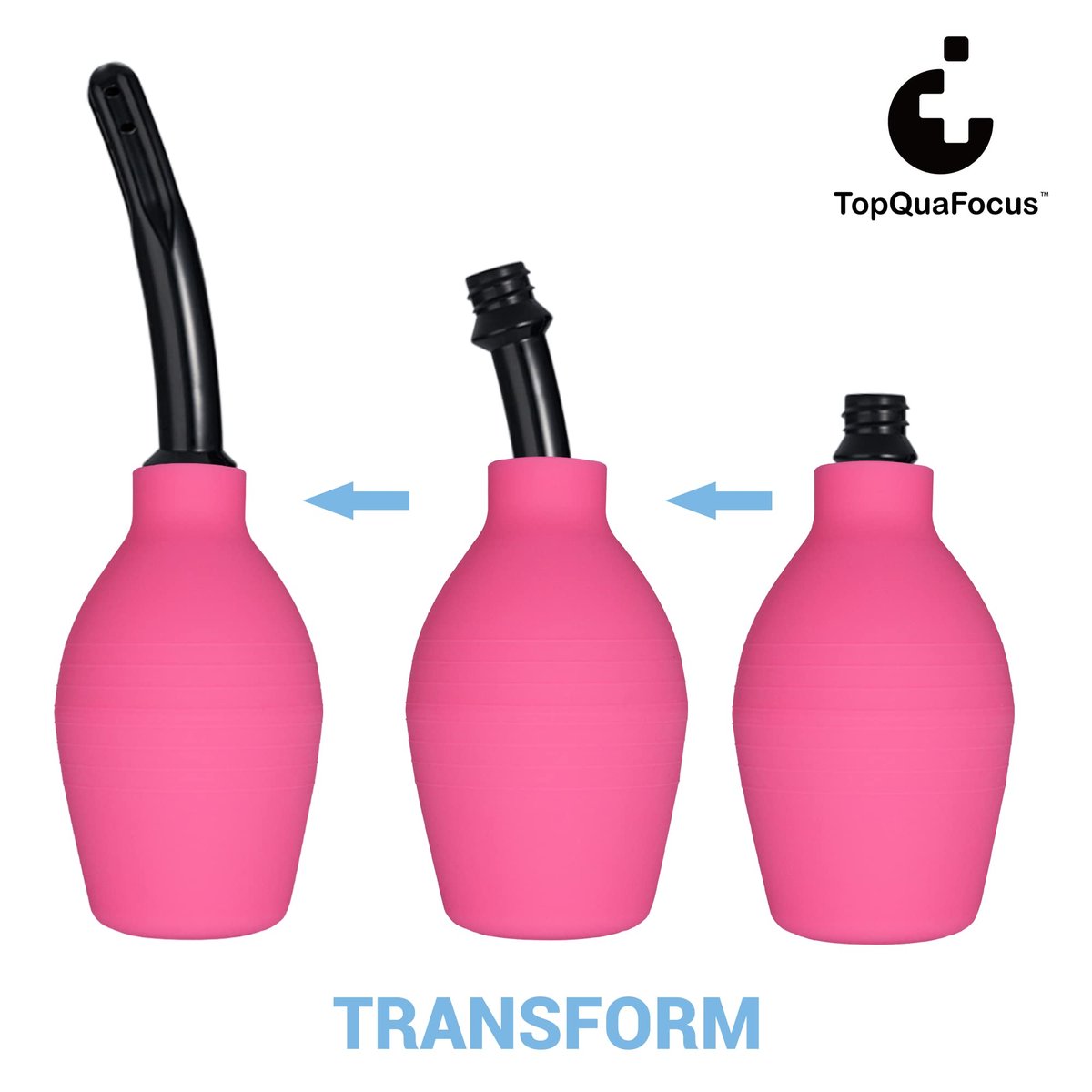 TopQuaFocus 10oz Silikon Einlaufbirne für Männer und Frauen – Darmreinigung, weicher Anal- und Vaginal-Dusche-Aufsatz, 4,8 Zoll (Rot)