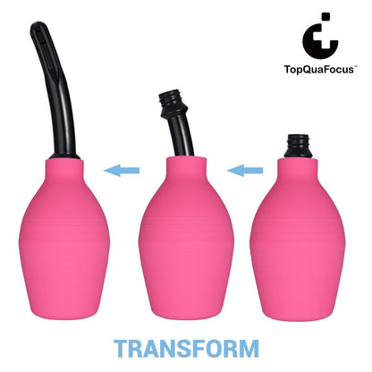 TopQuaFocus 10oz Silikon Einlaufbirne für Männer und Frauen – Darmreinigung, weicher Anal- und Vaginal-Dusche-Aufsatz, 4,8 Zoll (Rot)