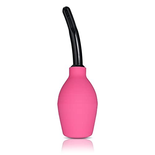 TopQuaFocus 10oz Silikon Einlaufbirne für Männer und Frauen – Darmreinigung, weicher Anal- und Vaginal-Dusche-Aufsatz, 4,8 Zoll (Rot)