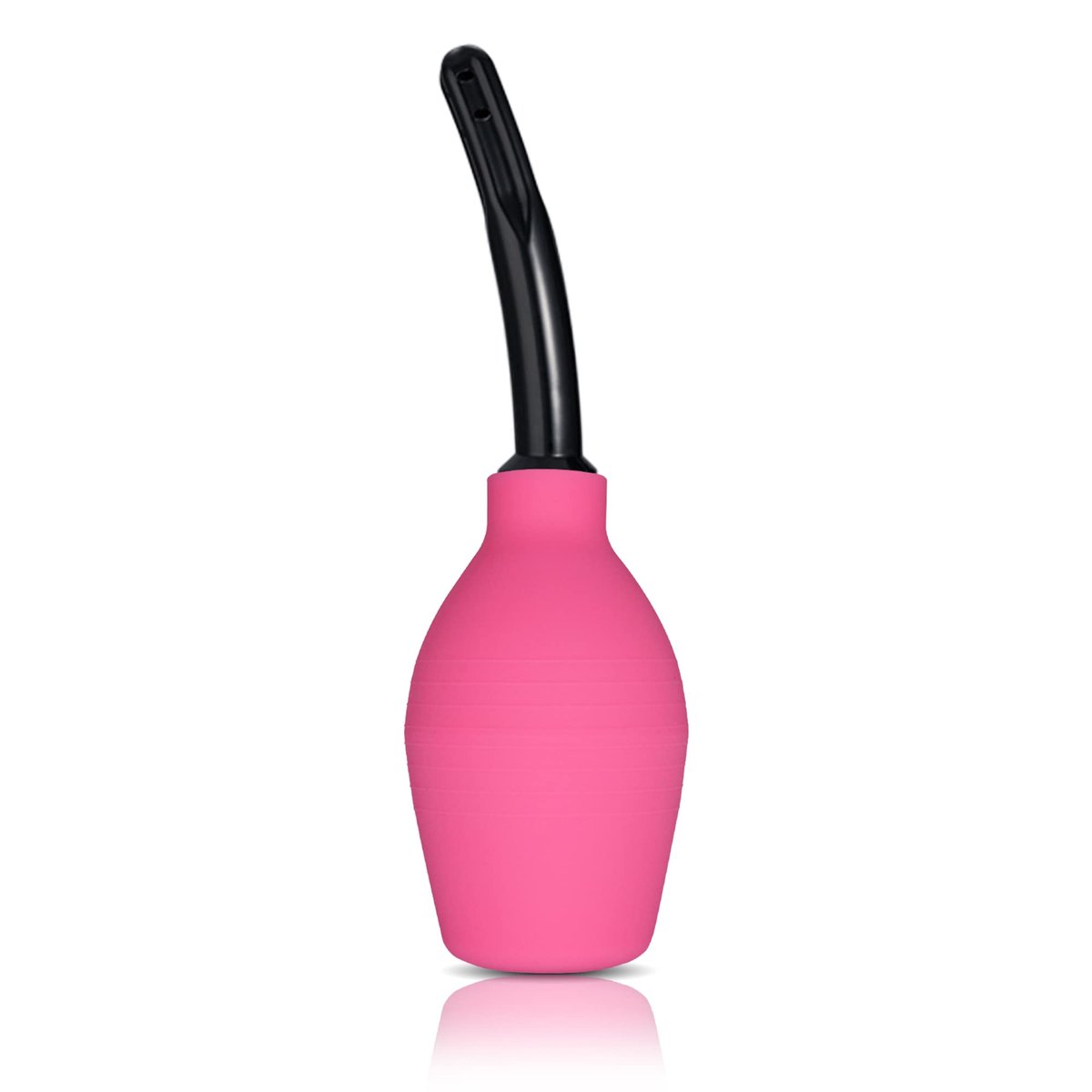 TopQuaFocus 10oz Silikon Einlaufbirne für Männer und Frauen – Darmreinigung, weicher Anal- und Vaginal-Dusche-Aufsatz, 4,8 Zoll (Rot)