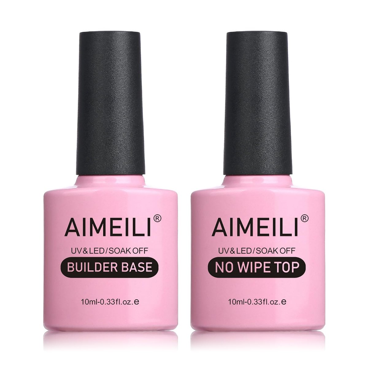 AIMEILI 5-in-1 Builder Base Hema-freier Klarer Nagelgel für Nagelverlängerung und No-Wipe Top Set, Soak Off U V LED, Tierversuchsfrei, Veganer Nagellack