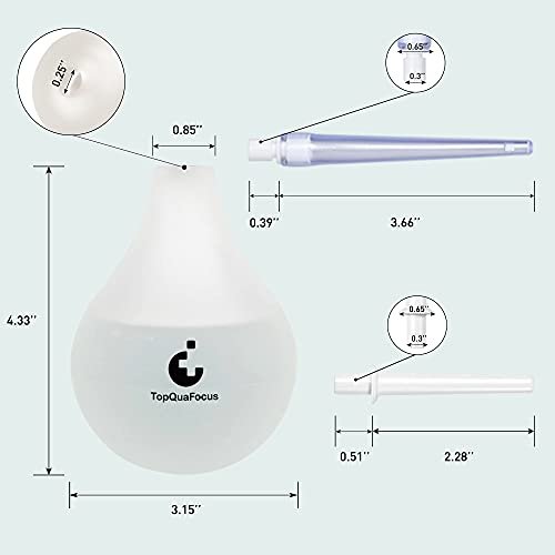 TopQuaFocus 8oz Einlauf-Kit - Anal- und Vaginaldusche für Männer, Spülsystem mit Silikonball und 4 austauschbaren Spitzen (Transparent)