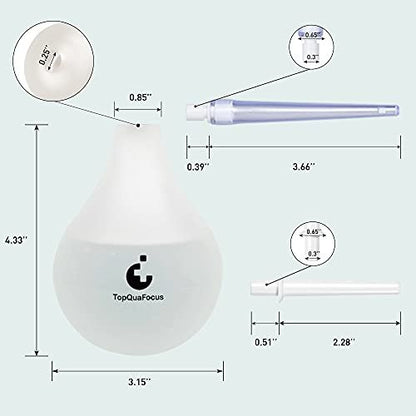 TopQuaFocus 8oz Einlauf-Kit - Anal- und Vaginaldusche für Männer, Spülsystem mit Silikonball und 4 austauschbaren Spitzen (Transparent)