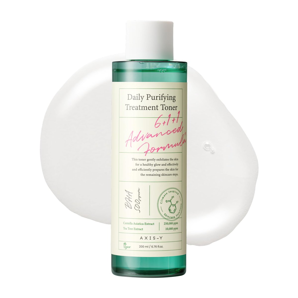 AXIS-Y Täglicher Reinigungs-Treatment-Toner mit Salicylsäure & Centella Asiatica - Porenverfeinerer, Ölkontrolle & Hautunreinheiten-Behandlung - Veganer Koreanischer Hautpflege BHA Toner (200 ml)