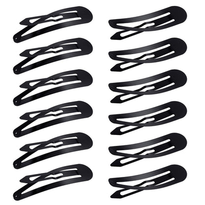WILLBOND 50 Stück Haarklammern Snap Clips 3,5 Zoll Große Metall Anti-Rutsch Haarspangen Lange Seitenklammern für Frauen Accessoires, Schwarz