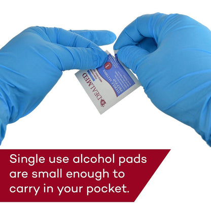 Dealmed Alkoholtupfer – 400 Stück mittelgroß, latexfrei, gamma-sterilisiert, antiseptische Tücher für Erste-Hilfe-Sets, zu Hause und in medizinischen Einrichtungen