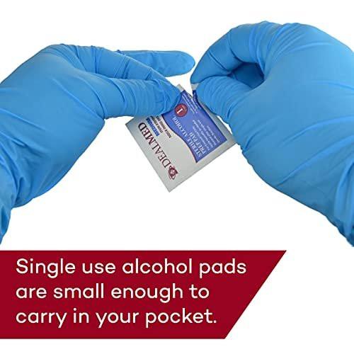 Dealmed Alkoholtupfer – 400 Stück mittelgroß, latexfrei, gamma-sterilisiert, antiseptische Tücher für Erste-Hilfe-Sets, zu Hause und in medizinischen Einrichtungen
