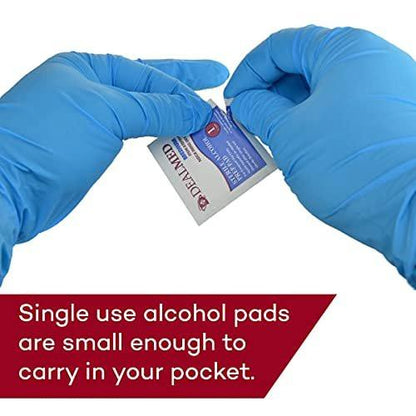 Dealmed Alkoholtupfer – 400 Stück mittelgroß, latexfrei, gamma-sterilisiert, antiseptische Tücher für Erste-Hilfe-Sets, zu Hause und in medizinischen Einrichtungen