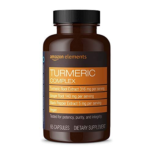 Kurkuma-Komplex mit 316 mg Curcumin, Ingwer und schwarzem Pfeffer – Gelenk- und Immununterstützung, 65 Kapseln