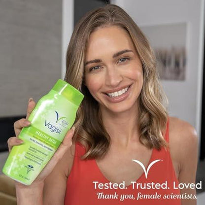 Vagisil Femininwaschgel für die Intimhygiene, Healthy Detox, Ganzkörperwaschgel für Frauen, gynäkologisch getestet, hypoallergen und pH-ausgeglichen, 355 ml (1er-Pack)