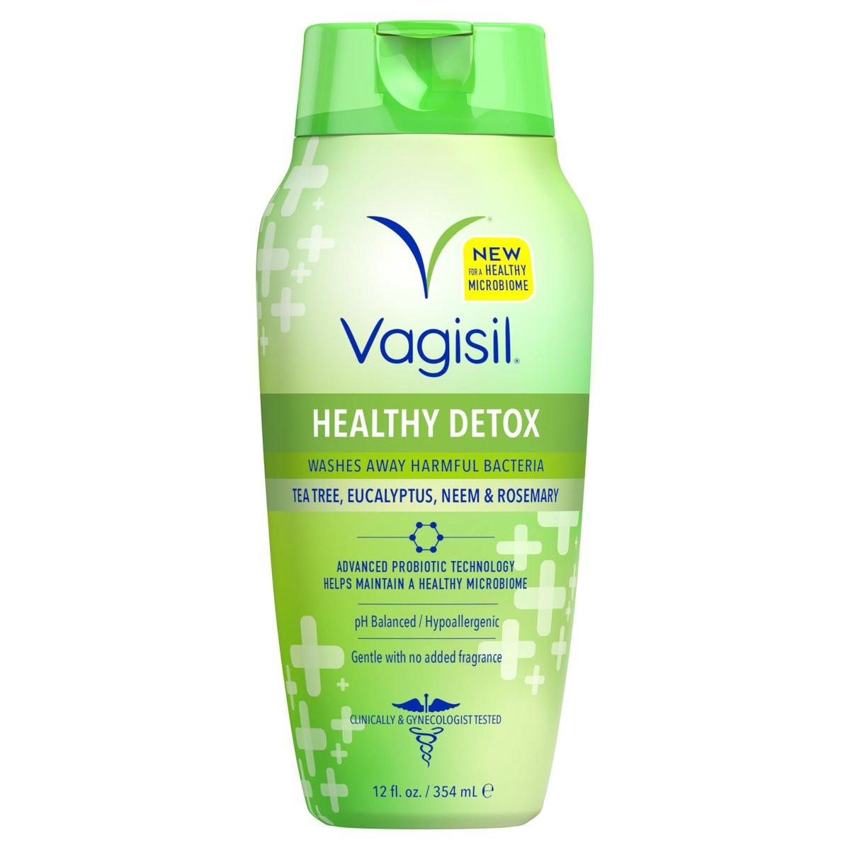 Vagisil Femininwaschgel für die Intimhygiene, Healthy Detox, Ganzkörperwaschgel für Frauen, gynäkologisch getestet, hypoallergen und pH-ausgeglichen, 355 ml (1er-Pack)