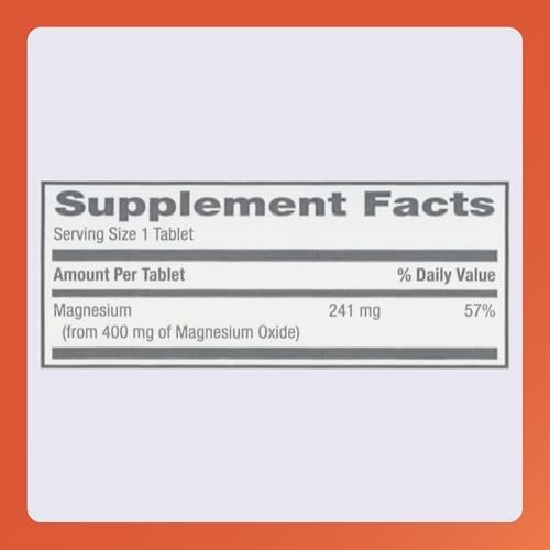 Rugby Magnesium Oxide 400 mg Tabletten - Nahrungsergänzungsmittel - Glutenfrei - 120 Stück (1 Packung)