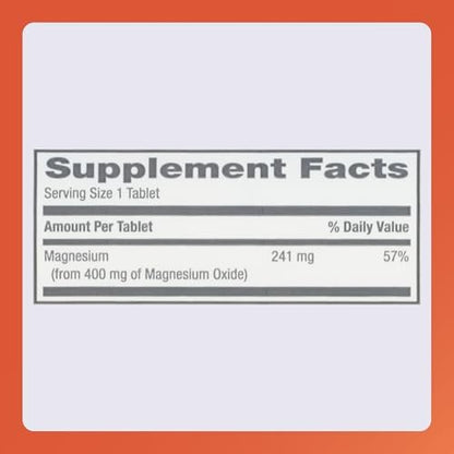 Rugby Magnesium Oxide 400 mg Tabletten - Nahrungsergänzungsmittel - Glutenfrei - 120 Stück (1 Packung)