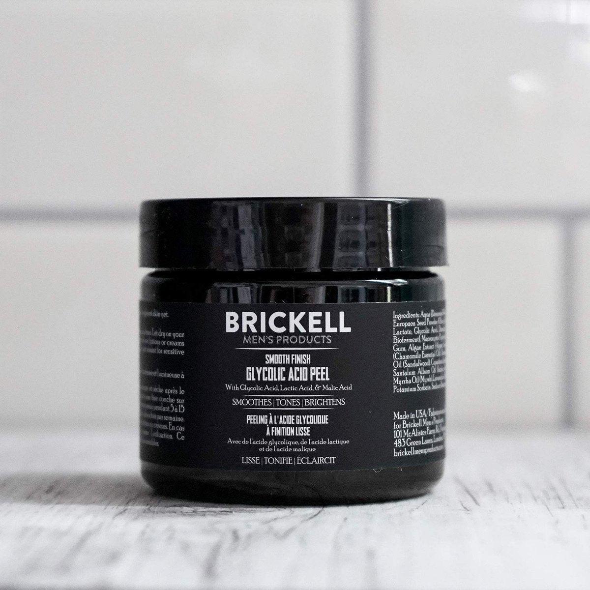 Brickell Men's Smooth Finish Glykol-Peeling für Männer – Natürliches & Bio Anti-Aging Peeling gegen Falten, 59 ml