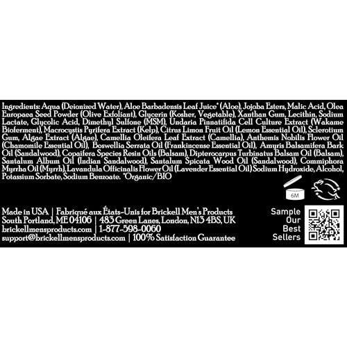 Brickell Men's Smooth Finish Glykol-Peeling für Männer – Natürliches & Bio Anti-Aging Peeling gegen Falten, 59 ml