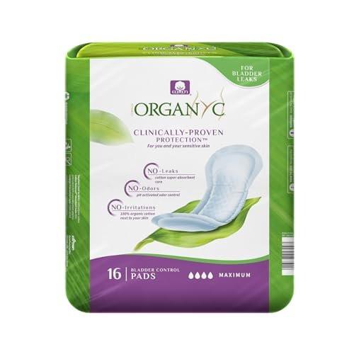 Organyc 100% Bio-Baumwoll-Inkontinenzeinlagen bei Blasenschwäche – Maximaler Schutz, 16 Stück