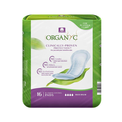 Organyc 100% Bio-Baumwoll-Inkontinenzeinlagen bei Blasenschwäche – Maximaler Schutz, 16 Stück