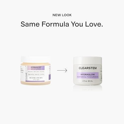 CLEARSTEM HYDRAGLOW Stammzellen-Feuchtigkeitscreme mit Bakuchiol und Squalen – Für jugendliche Haut, alle Hauttypen, glutenfrei, tierversuchsfrei – 60 ml