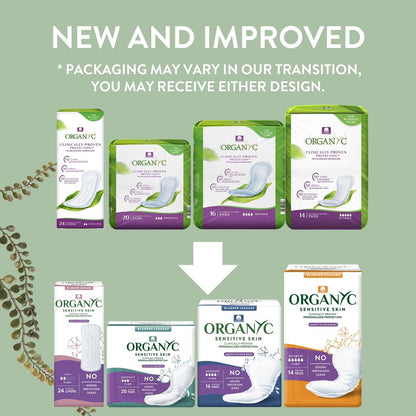 Organyc – 100 % Bio-Baumwoll-Inkontinenzeinlagen für leichte Blasenschwäche, Ultimate Flow, 14 Stück