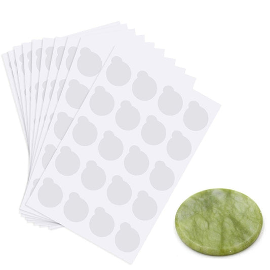 200 Stück Wimpernverlängerungs-Kleber-Paletten-Aufkleber, Einweg-Wasserfeste Klebehalter-Pads und 1 Stück Jade-Stein für Wimpernverlängerung