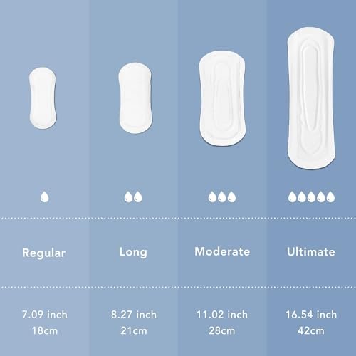 Rael Inkontinenzeinlagen für Frauen, Bio-Baumwollbezug, postpartal unverzichtbar, starke Saugfähigkeit, Blasenkontrolle, 4-Lagen-Kern mit Auslaufschutz, lange Länge (Ultimativ, 20 Stück)