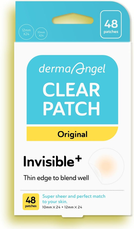 DERMA ANGEL Ultra Unsichtbare Akne-Pflaster für zystische Akne Behandlung – Pickel-Pflaster für zystische Akne, Hautunreinheiten-Pflaster, Hydrokolloid-Pflaster – Tag & Nacht Anwendung – VERBESSERT (Akne-Spezialist, 48 Stück, 3 Größen)