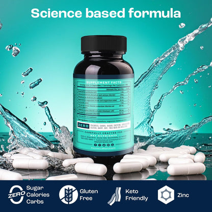 KEY NUTRIENTS Elektrolyt-Tabletten, 200 Kapseln, Salz gegen Dehydration, Fasten-Elektrolyte – Salzpillen mit Elektrolyten, ohne Zucker, glutenfreie Hydratationstabletten, hergestellt in den USA