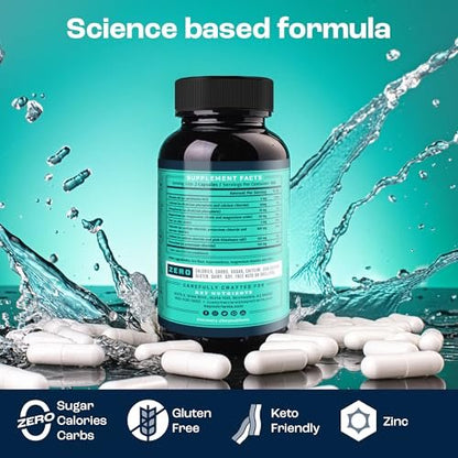 KEY NUTRIENTS Elektrolyt-Tabletten, 200 Kapseln, Salz gegen Dehydration, Fasten-Elektrolyte – Salzpillen mit Elektrolyten, ohne Zucker, glutenfreie Hydratationstabletten, hergestellt in den USA