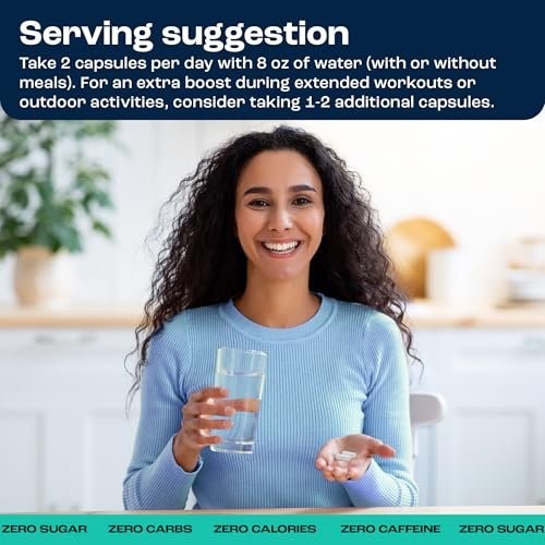KEY NUTRIENTS Elektrolyt-Tabletten, 200 Kapseln, Salz gegen Dehydration, Fasten-Elektrolyte – Salzpillen mit Elektrolyten, ohne Zucker, glutenfreie Hydratationstabletten, hergestellt in den USA