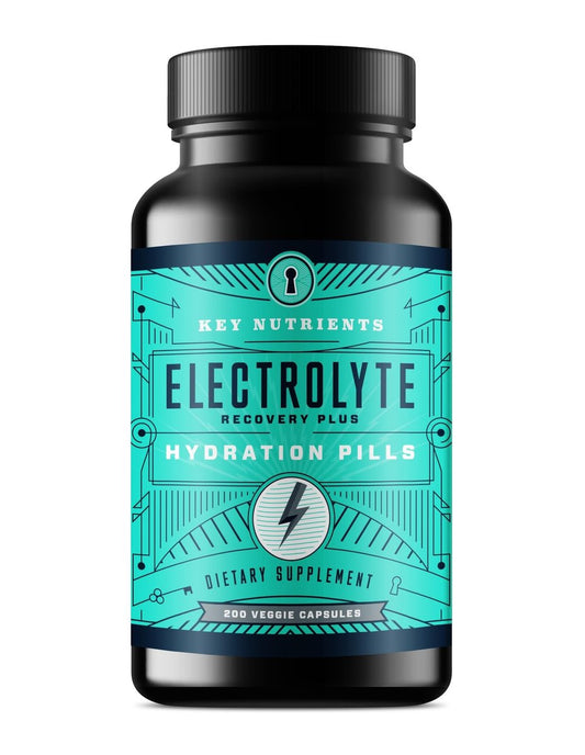 KEY NUTRIENTS Elektrolyt-Tabletten, 200 Kapseln, Salz gegen Dehydration, Fasten-Elektrolyte – Salzpillen mit Elektrolyten, ohne Zucker, glutenfreie Hydratationstabletten, hergestellt in den USA