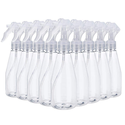 Suwimut 9-teilige leere Kunststoff-Sprühflaschen, 200 ml klare Feinsprühflaschen, nachfüllbare Zerstäuber für Reinigungslösungen, Haarpflege, ätherische Öle, Pflanzenbewässerung
