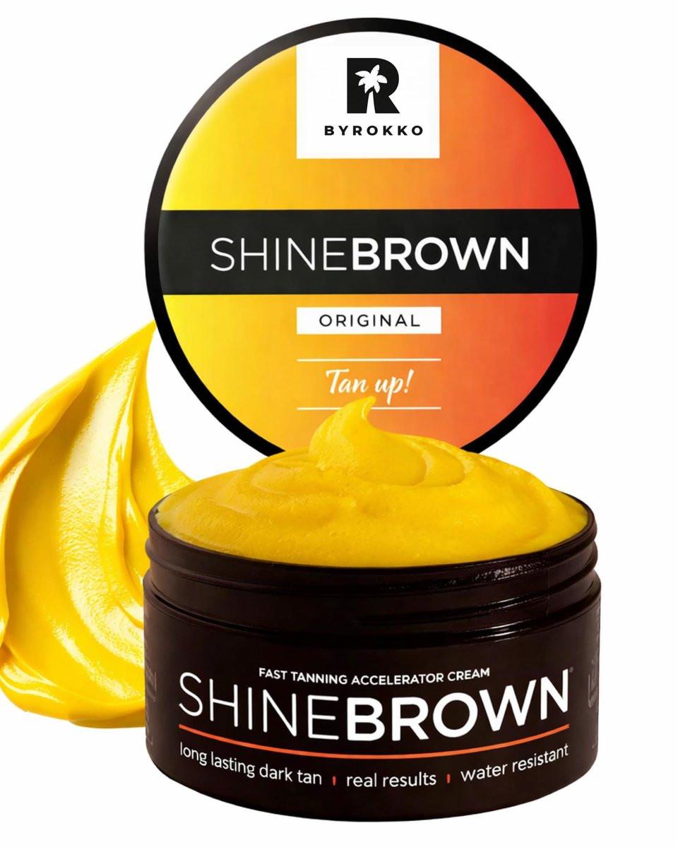 BYROKKO Shine Brown Bräunungsbeschleuniger Lotion – Schnelle dunkle Bräune für Indoor & Outdoor mit Bronzer & natürlichen Ölen, wasserbeständig, 7,1 Fl Oz