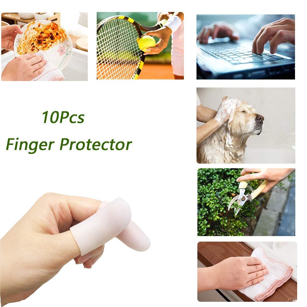 Kris-kikomy Gel-Fingerkappen aus Silikon – Fingerschutz bei Triggerfinger, Arthritis & Schmerzen (Größe S, 10 Stück)